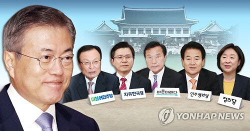 18일 오후 문재인 대통령과 여야 대표 5인이 만난다.(사진=연합뉴스)